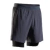2-in-1 Hardloopshort Voor Heren -Modekleding 2 in 1 hardloopshort voor heren grijszwart