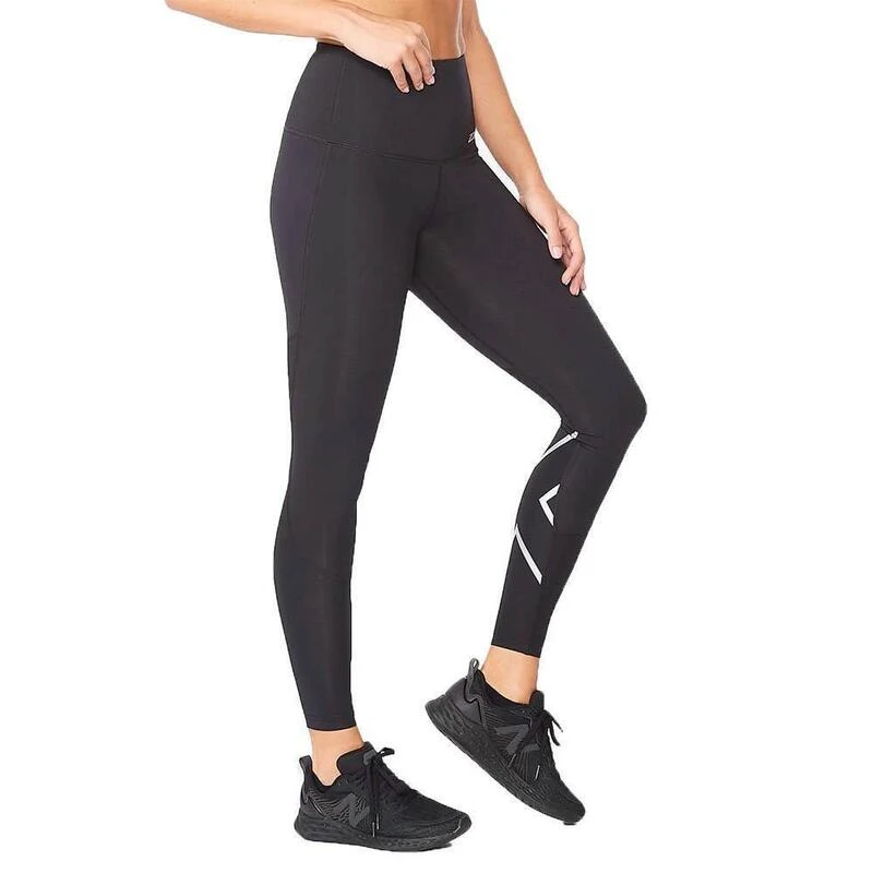 2XU Motion Women's Hi-Rise Compression Tights - Zwart/Zilver - Maat XS 4 2XU Motion Women's Hi-Rise Compression Tights - Zwart/Zilver - Maat XS - Afbeelding 2