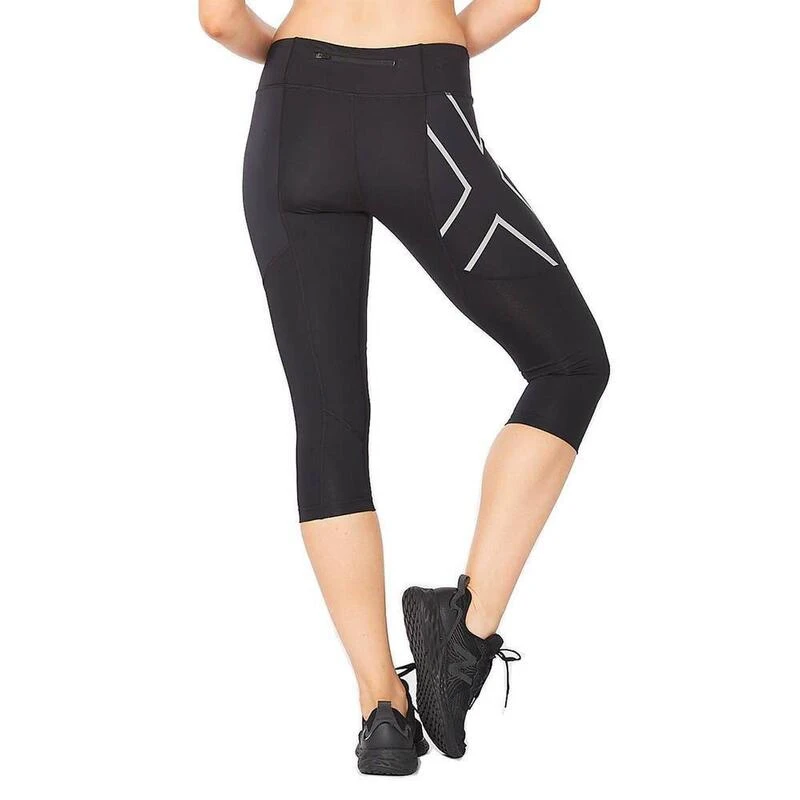 2XU Women's Aero Vent Mid-Rise Compression 3/4 Tights - Zwart 4 2XU Women's Aero Vent Mid-Rise Compression 3/4 Tights - Zwart - Afbeelding 2