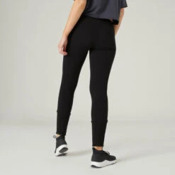 Joggingbroek Voor Fitness Dames Hoog Aandeel Katoen Aansluitend 520 -Modekleding aansluitende joggingbroek voor fitness dames 520 zwart 1