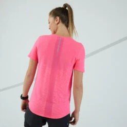 Ademend Hardloop T-shirt Voor Dames Care -Modekleding ademend hardloop t shirt voor dames care roze 2