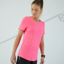 Ademend Hardloop T-shirt Voor Dames Care -Modekleding ademend hardloop t shirt voor dames care roze 5