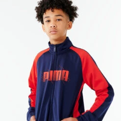 Puma Ademend Trainingspak Voor Kinderen Synthetisch Marineblauw Rood -Modekleding ademend trainingspak voor kinderen synthetisch marineblauw rood 2