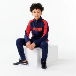 Puma Ademend Trainingspak Voor Kinderen Synthetisch Marineblauw Rood -Modekleding ademend trainingspak voor kinderen synthetisch marineblauw rood 5