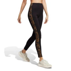 Adidas Essentials 3-Stripes Animal Print Dames Legging -Modekleding adidas essentials 3 stripes animal print dames legging 3