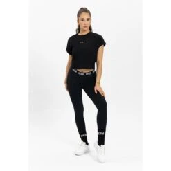 Branded Top Elegant - Zwart - Crop Top Dames - Sport Top Dames -Modekleding branded top elegant zwart crop top dames sport top dames 1