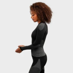 Compressie Shirt Wintersport SIROKO Drystone Zwart Dames -Modekleding compressie shirt wintersport siroko drystone zwart dames 2
