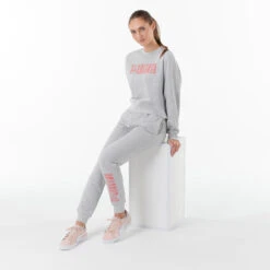 Puma Cropped Sweater Dames Katoen Grijs -Modekleding cropped sweater dames katoen grijs 1