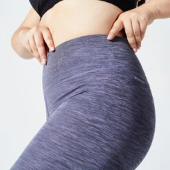 Dameslegging Voor Cardiofitness Met Hoge Taille Gemêleerd -Modekleding dameslegging voor cardiofitness hoge taille gemeleerd paars 2