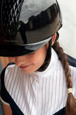 Damespolo Met Korte Mouwen Voor Paardrijwedstrijden 500 -Modekleding damespolo met korte mouwen voor paardrijwedstrijden 500 marineblauw 9