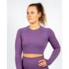 Epic Long Sleeve Cropped Top | Paars -Modekleding epic long sleeve cropped top paars