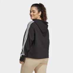 ADIDAS Essentials 3-Stripes French Terry Crop Hoodie (Grote Maat) -Modekleding essentials 3 stripes french terry crop hoodie grote maat 2
