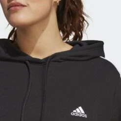 ADIDAS Essentials 3-Stripes French Terry Crop Hoodie (Grote Maat) -Modekleding essentials 3 stripes french terry crop hoodie grote maat 3
