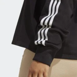 ADIDAS Essentials 3-Stripes French Terry Crop Hoodie (Grote Maat) -Modekleding essentials 3 stripes french terry crop hoodie grote maat 4