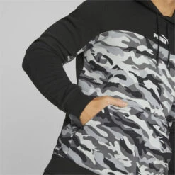 Essentials Block Camo Hoodie Voor Heren PUMA -Modekleding essentials block camo hoodie voor heren puma 3