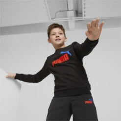 Essentials+ Sweater Met Tweekleurig Big Logo En Ronde Hals Voor Jongeren PUMA -Modekleding essentials sweater met tweekleurig big logo en ronde hals voor jongeren puma 2