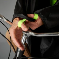 BTWIN FIETSPONCHO STAD ZICHTBAAR OVERDAG 120 ZWART/FLUOGEEL -Modekleding fietsponcho stad zichtbaar overdag 120 zwartfluogeel 3