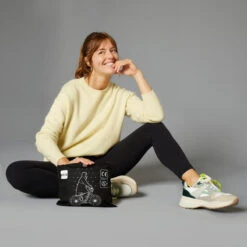 BTWIN FIETSPONCHO STAD ZICHTBAAR 'S NACHTS 560 ZWART/FLUOGEEL -Modekleding fietsponcho stad zichtbaar s nachts 560 zwartfluogeel 8