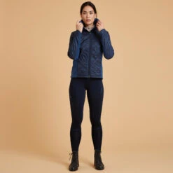 Fleece Voor Paardrijden Dames 500 WARM Twee Stoffen -Modekleding fleece voor paardrijden dames 500 twee stoffen marineblauw 2