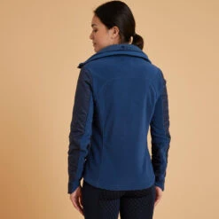Fleece Voor Paardrijden Dames 500 WARM Twee Stoffen -Modekleding fleece voor paardrijden dames 500 twee stoffen marineblauw 3
