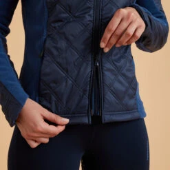 Fleece Voor Paardrijden Dames 500 WARM Twee Stoffen -Modekleding fleece voor paardrijden dames 500 twee stoffen marineblauw 9