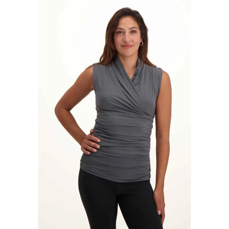 Good Karma - Elegante Yoga Top Van Biologisch Katoen - Charcoal 4 Good Karma - Elegante Yoga Top Van Biologisch Katoen - Charcoal - Afbeelding 2