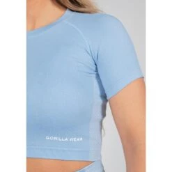 Gorilla Wear Selah Seamless Crop Top - Lichtblauw - S/M 10 Gorilla Wear Selah Seamless Crop Top - Lichtblauw - S/M -Modekleding gorilla wear selah seamless crop top lichtblauw sm 3