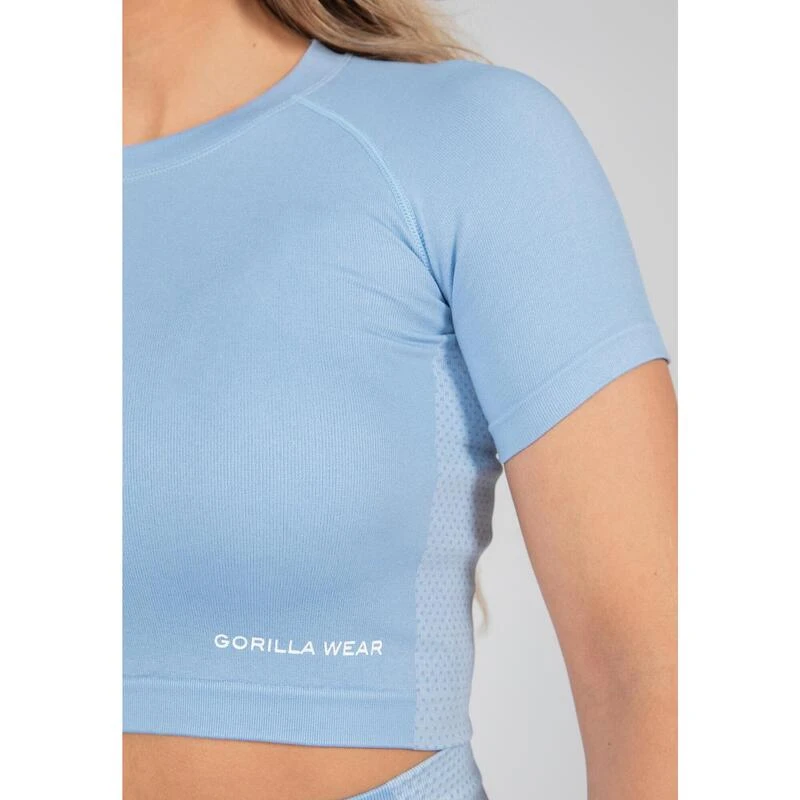 Gorilla Wear Selah Seamless Crop Top - Lichtblauw - S/M 6 Gorilla Wear Selah Seamless Crop Top - Lichtblauw - S/M - Afbeelding 4