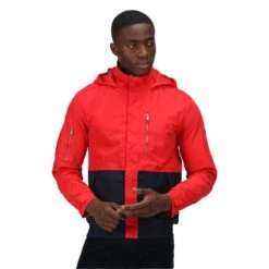 Regatta Heren Feelding Colour Block Waterdichte Bomber Jas (Echt Rood/Zwaar) 10 Regatta Heren Feelding Colour Block Waterdichte Bomber Jas (Echt Rood/Zwaar) -Modekleding heren feelding colour block waterdichte bomber jas echt roodzwaar 3