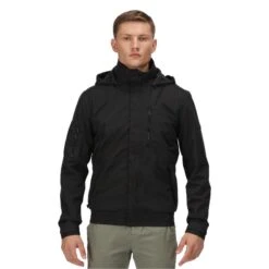 Regatta Heren Feelding Linear Waterdichte Bomber Jas (Zwart) -Modekleding heren feelding linear waterdichte bomber jas zwart 3