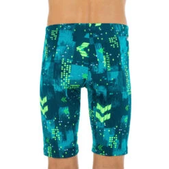 Jammer Zwemshort Voor Jongens 500 First All Mask -Modekleding jammer zwemshort voor jongens fiti all map blauw geel 3