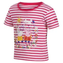 Regatta Kinderen/Kinderen Peppa Pig Stripe Tshirt (Roze Fusion/Wit) 9 Regatta Kinderen/Kinderen Peppa Pig Stripe Tshirt (Roze Fusion/Wit) -Modekleding kinderenkinderen peppa pig stripe tshirt roze fusionwit 2