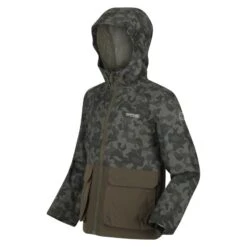 Regatta Kinder/Kids Hywell Camo Waterdicht Jasje (Druivenblad) -Modekleding kinderkids hywell camo waterdicht jasje druivenblad 3
