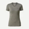 Damesshirt Met Korte Mouwen Voor Backpacken Merino Travel 100 -Modekleding merino t shirt voor backpacken dames travel 100 kaki