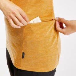 Merino Topje Voor Backpacken Dames Travel 500 Koraal -Modekleding merino topje voor backpacken dames travel 500 geel 4
