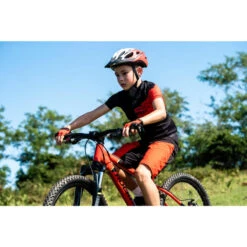 Rockrider Mountainbikeshort Voor Kinderen 500 -Modekleding mountainbikeshort voor kinderen 500 zwartrood 10