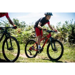 Rockrider Mountainbikeshort Voor Kinderen 500 -Modekleding mountainbikeshort voor kinderen 500 zwartrood 9