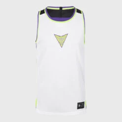 Omkeerbare Basketbal Tank Top Kinderen T500R -Modekleding omkeerbaar mouwloos basketbalshirt voor kinderen t500r witpaars 5