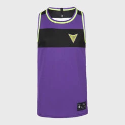 Omkeerbare Basketbal Tank Top Kinderen T500R -Modekleding omkeerbaar mouwloos basketbalshirt voor kinderen t500r witpaars 8