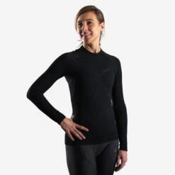 Ondershirt Met Lange Mouwen Voor Sportief Fietsen Dames Zwart -Modekleding ondershirt met lange mouwen voor sportief fietsen dames zwart 6