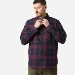 Overhemd Voor Backpacken Travel 100 Warm -Modekleding overhemd voor backpacken travel 100 warm bordeaux 3