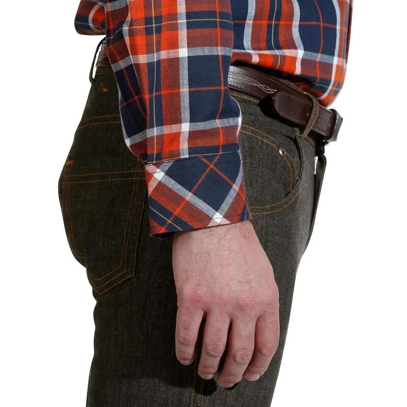 Ruitjeshemd Met Lange Mouwen Voor Heren Ruitersport Sentier Marineblauw/rood 9 Ruitjeshemd Met Lange Mouwen Voor Heren Ruitersport Sentier Marineblauw/rood - Afbeelding 7