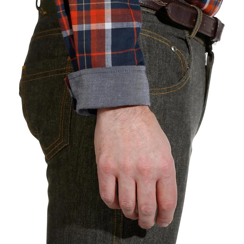 Ruitjeshemd Met Lange Mouwen Voor Heren Ruitersport Sentier Marineblauw/rood 10 Ruitjeshemd Met Lange Mouwen Voor Heren Ruitersport Sentier Marineblauw/rood - Afbeelding 8