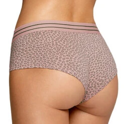 Shorty Met Luipaardprint Van Katoenmodal Nature -Modekleding shorty met luipaardprint van katoenmodal nature 1