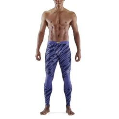 SKINS Series-3 Heren Lange Panty - Blauw Geo - Maat M 8 SKINS Series-3 Heren Lange Panty - Blauw Geo - Maat M -Modekleding skins series 3 heren lange panty blauw geo maat m 2