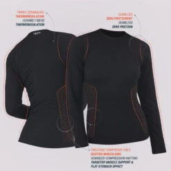 SKINUP Dames ML Tennis Compressie T-shirt -Modekleding skinup dames ml tennis compressie t shirt 4