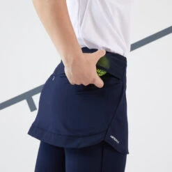Artengo Tennis Legging Met Rokje Dry Voor Dames HIP BALL -Modekleding tennis legging met rokje dry voor dames hip ball donkerblauw 2