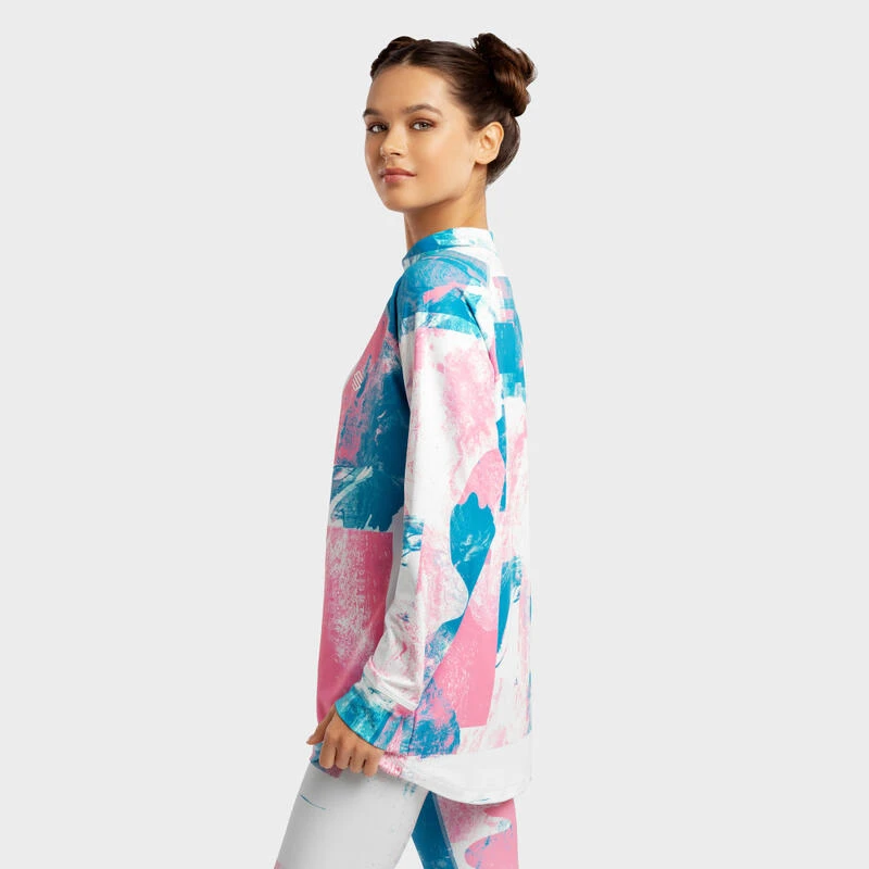 Thermisch Ondershirt Wintersport SIROKO Slush-W Watercolor Kauwgom Roze Dames 5 Thermisch Ondershirt Wintersport SIROKO Slush-W Watercolor Kauwgom Roze Dames - Afbeelding 3