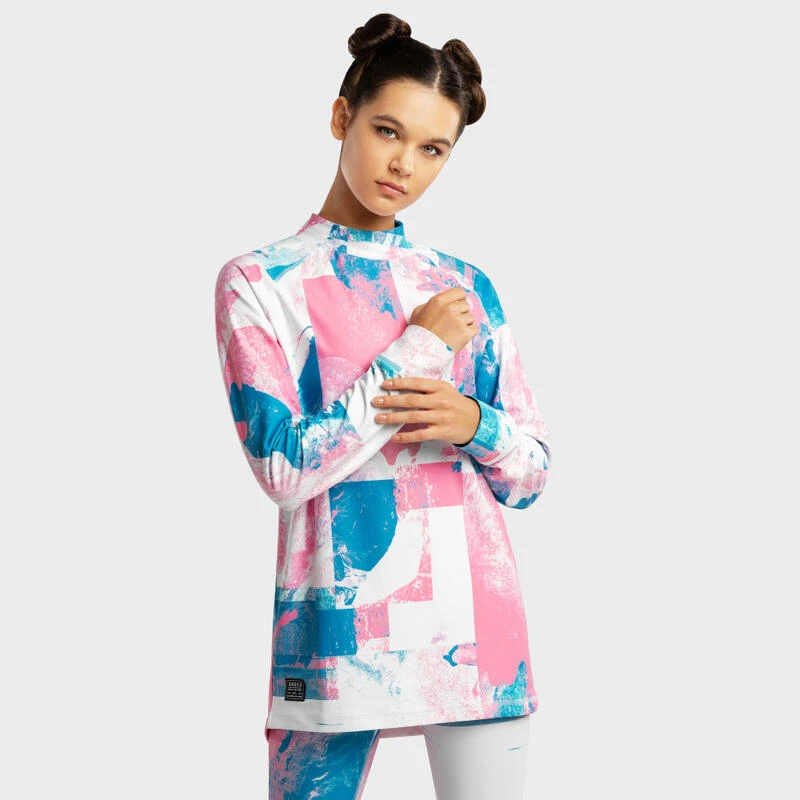 Thermisch Ondershirt Wintersport SIROKO Slush-W Watercolor Kauwgom Roze Dames 3 Thermisch Ondershirt Wintersport SIROKO Slush-W Watercolor Kauwgom Roze Dames