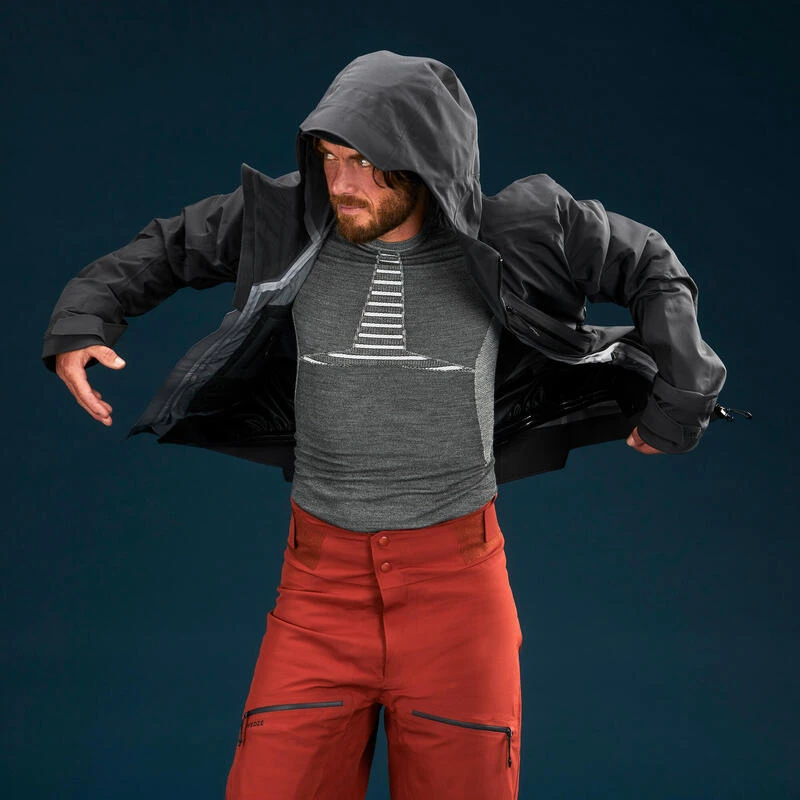 WEDZE Thermoshirt Voor Skiën Heren BL980 Wol Seamless 4 WEDZE Thermoshirt Voor Skiën Heren BL980 Wol Seamless - Afbeelding 2